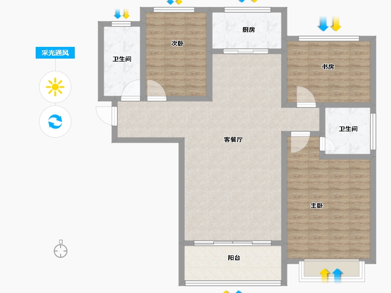 甘肃省-兰州市-凯地华丽世家-113.92-户型库-采光通风