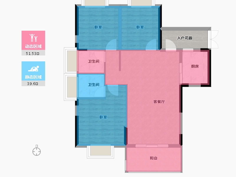 福建省-福州市-贵安新天地公寓-87.99-户型库-动静分区