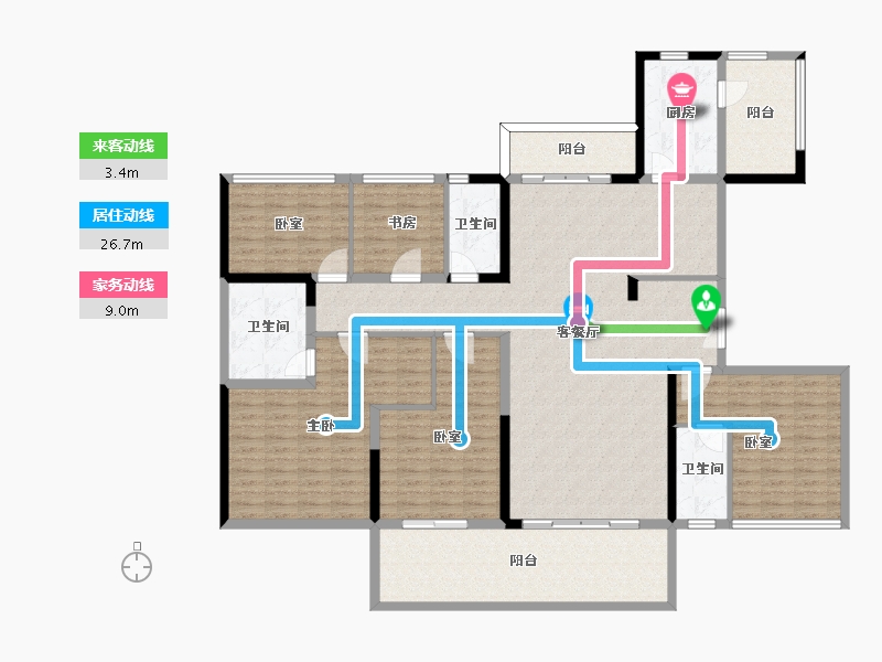 安徽省-亳州市-碧桂园江山赋-187.34-户型库-动静线