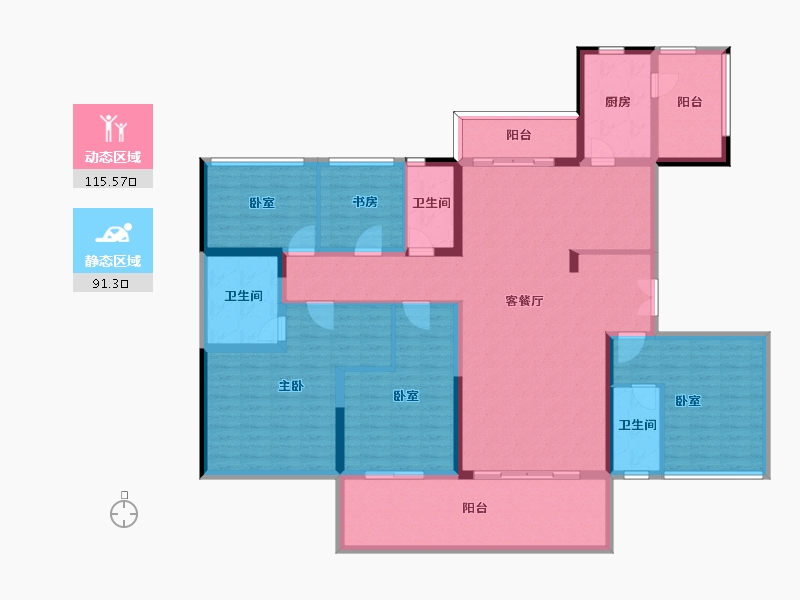 安徽省-亳州市-碧桂园江山赋-187.34-户型库-动静分区