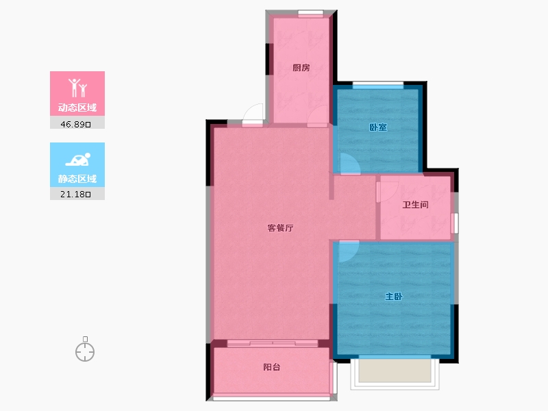 安徽省-六安市-新滨湖恒大文化旅游城-61.00-户型库-动静分区