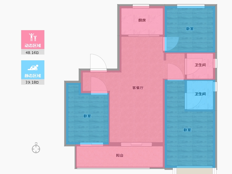 浙江省-宁波市-荣盛御湖天境-79.01-户型库-动静分区