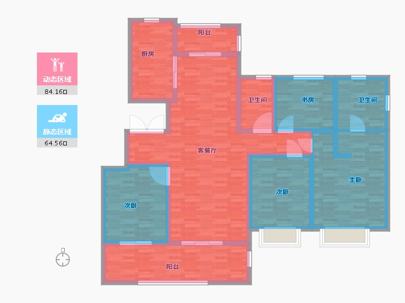 江苏省-南通市-万濠瑜园-133.00-户型库-动静分区