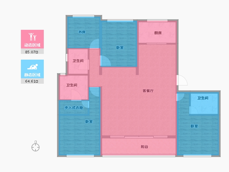 浙江省-宁波市-融创信达宁波府-136.00-户型库-动静分区