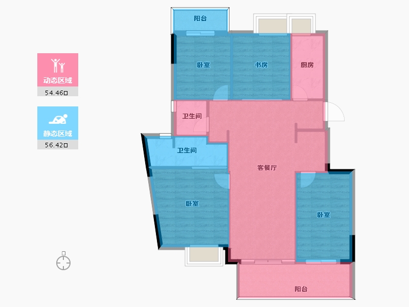 福建省-福州市-三江花语-102.00-户型库-动静分区