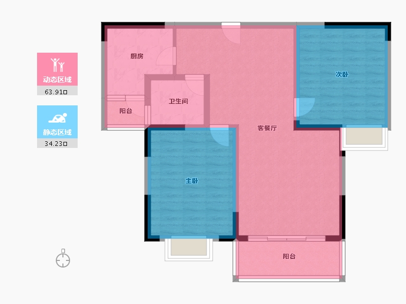 江苏省-泰州市-世纪新城-87.99-户型库-动静分区