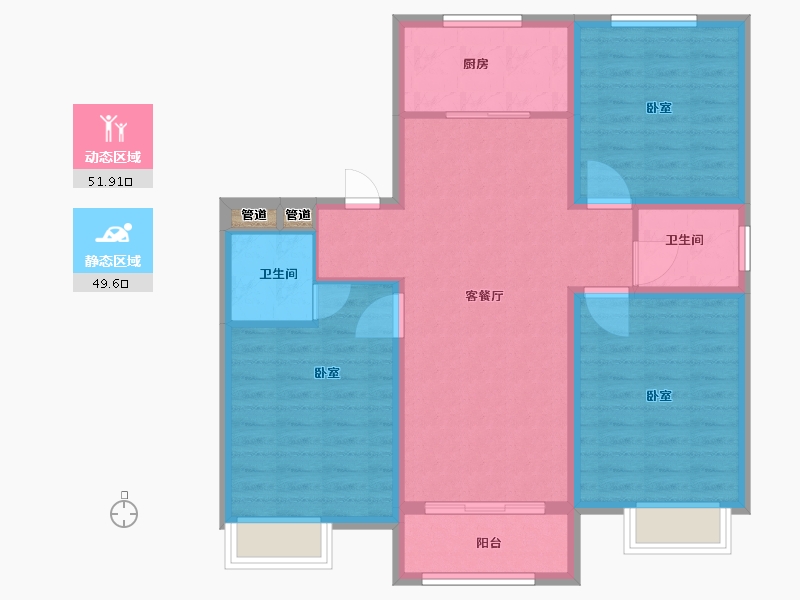 浙江省-湖州市-伟盛翡翠悦府-92.00-户型库-动静分区