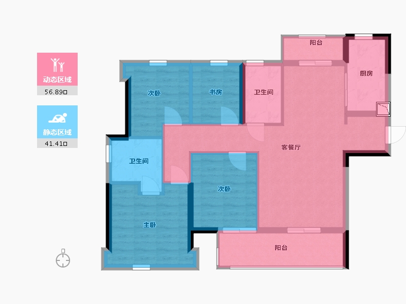 福建省-宁德市-古田三盛璞悦山河-88.00-户型库-动静分区