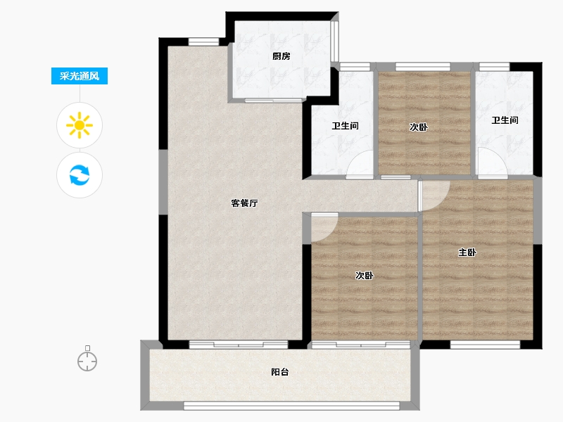 福建省-漳州市-建发央誉-94.98-户型库-采光通风