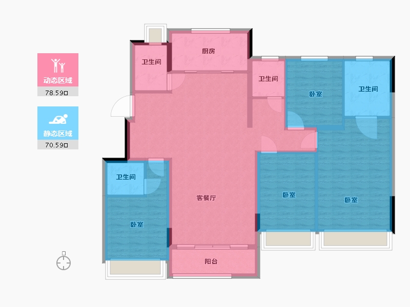 浙江省-湖州市-湖州蓝光雍锦园-136.00-户型库-动静分区