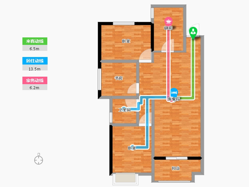 江苏省-扬州市-联创星地雅苑-99.00-户型库-动静线