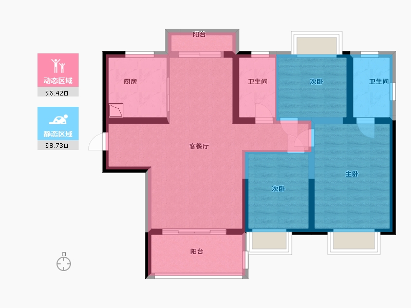 福建省-南平市-碧桂园·外滩府-84.00-户型库-动静分区