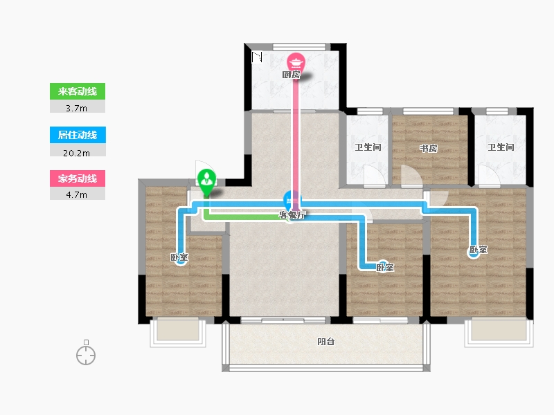 浙江省-宁波市-中海逸江源境-102.81-户型库-动静线