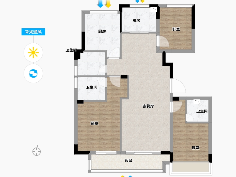 浙江省-金华市-兰溪院子-100.00-户型库-采光通风