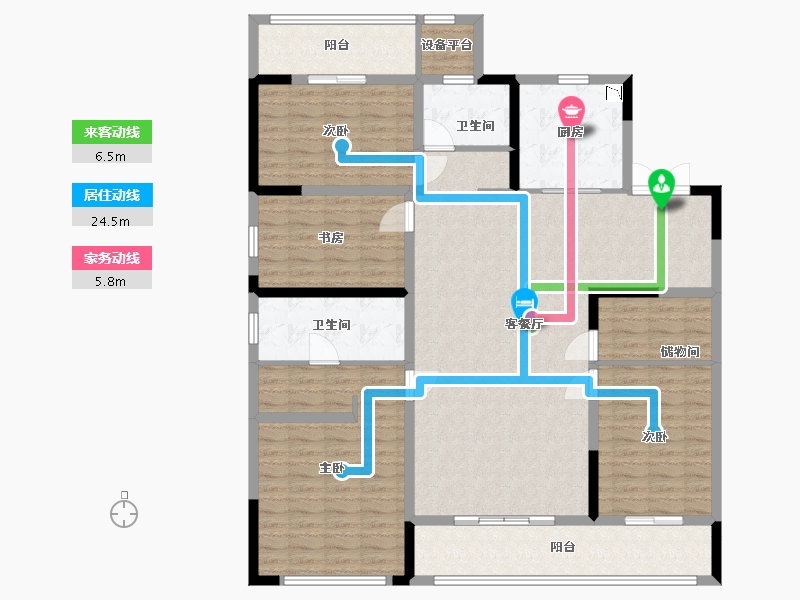 江苏省-淮安市-悦达君悦府-148.80-户型库-动静线