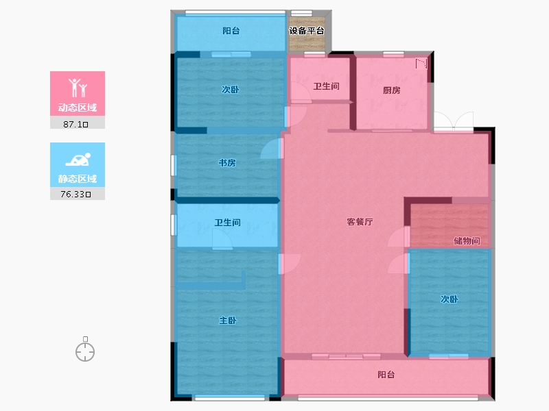 江苏省-淮安市-悦达君悦府-148.80-户型库-动静分区