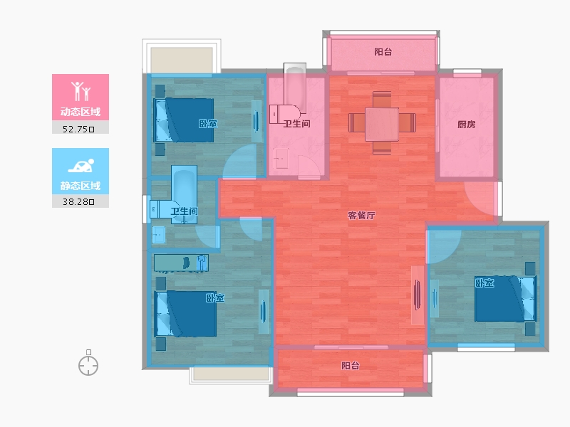 安徽省-池州市-伊美 · 城市首府-92.00-户型库-动静分区