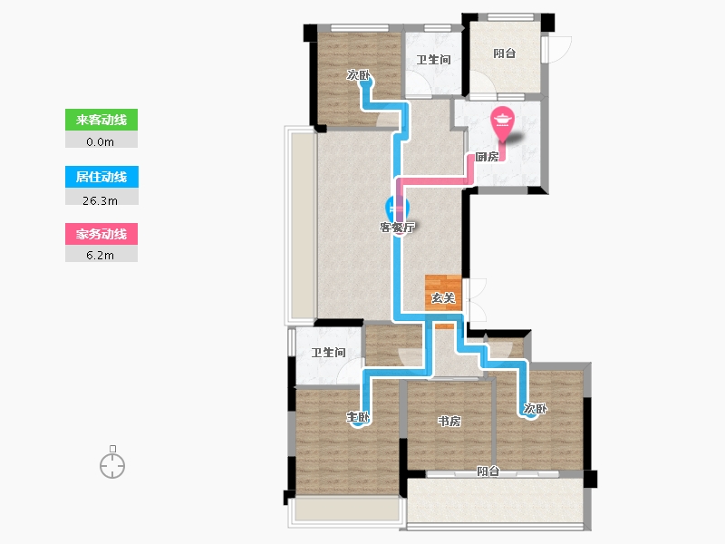 浙江省-台州市-荣安东宸府-111.00-户型库-动静线