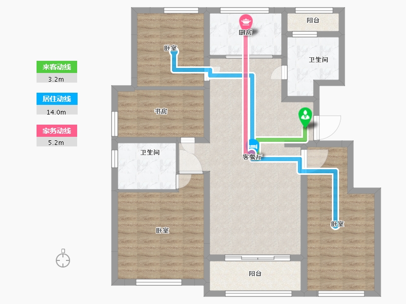 浙江省-宁波市-蓝城·明庐-100.00-户型库-动静线