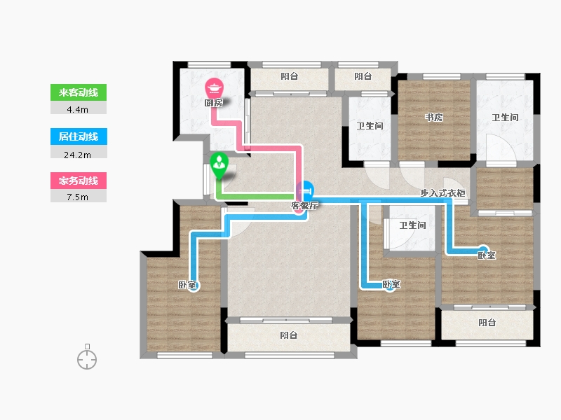 浙江省-宁波市-蓝城·明庐-146.00-户型库-动静线