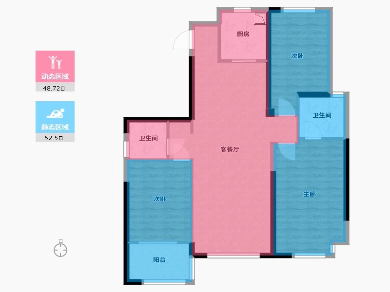 福建省-福州市-中庚香匯融江-91.00-户型库-动静分区