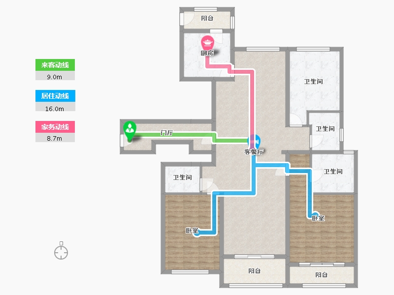 浙江省-杭州市-中海御道-148.88-户型库-动静线