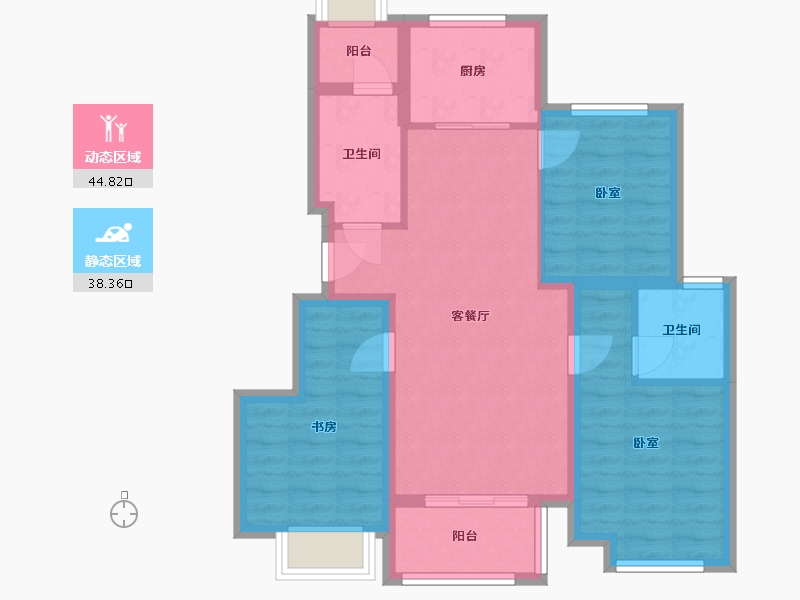 浙江省-杭州市-万科劝学里-73.52-户型库-动静分区