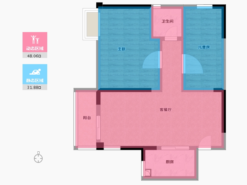 福建省-三明市-碧桂园-70.69-户型库-动静分区