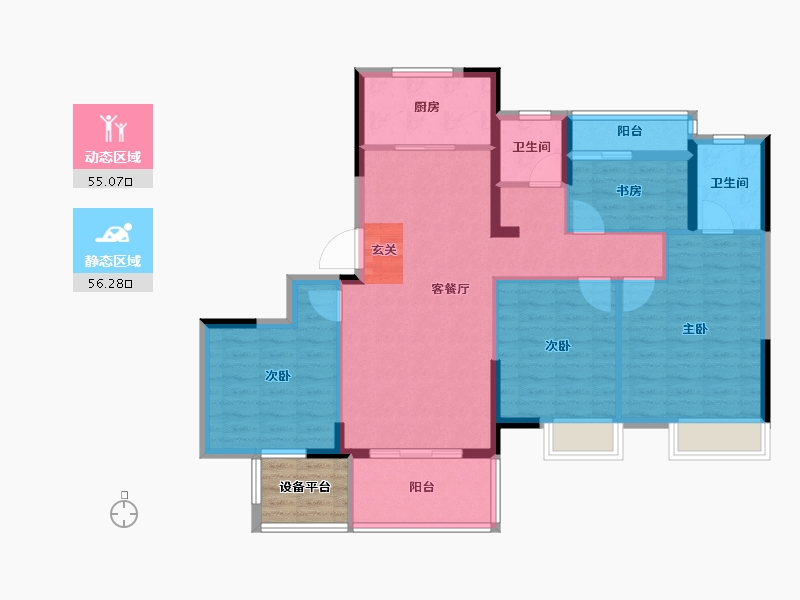 浙江省-台州市-锦绣东方·国风小镇-104.00-户型库-动静分区