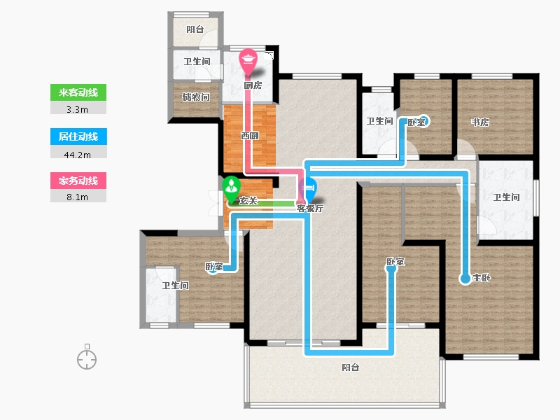 江苏省-宿迁市-宿迁碧桂园·文景阁-210.00-户型库-动静线