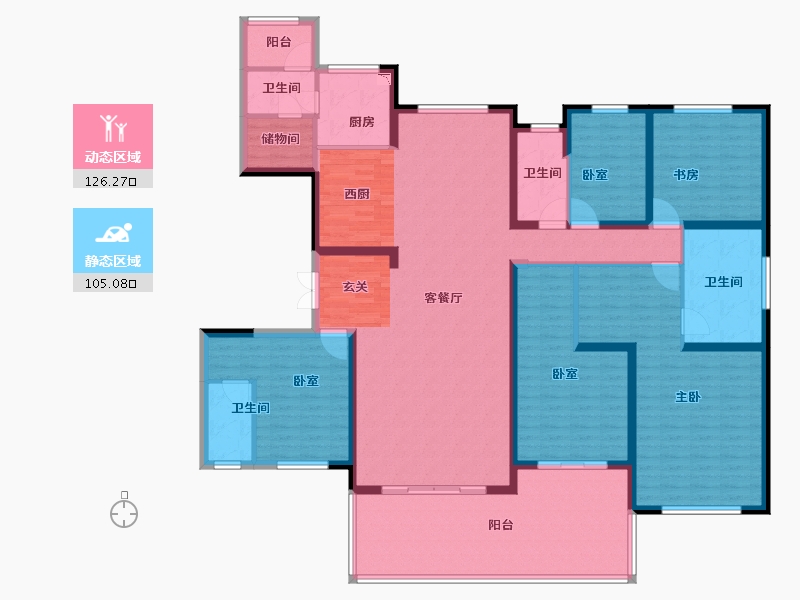 江苏省-宿迁市-宿迁碧桂园·文景阁-210.00-户型库-动静分区