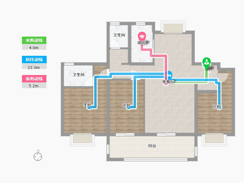 江苏省-南通市-红星天铂-107.00-户型库-动静线