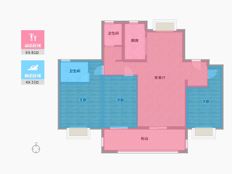 江苏省-南通市-红星天铂-107.00-户型库-动静分区