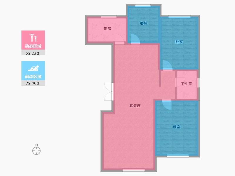 宁夏回族自治区-银川市-建工文华园-88.38-户型库-动静分区