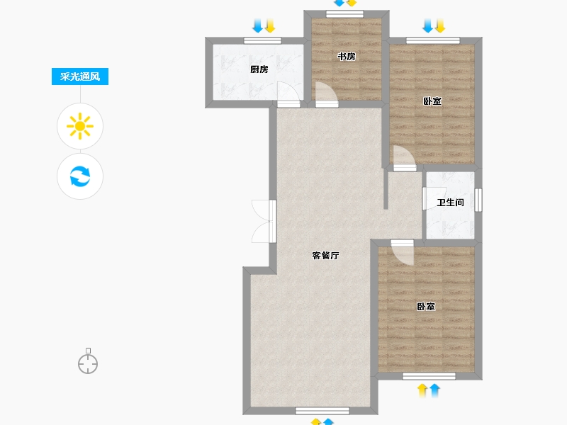 宁夏回族自治区-银川市-建工文华园-88.38-户型库-采光通风