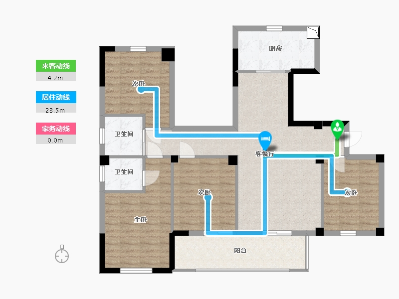 福建省-宁德市-屏南弘祥天悦-103.00-户型库-动静线