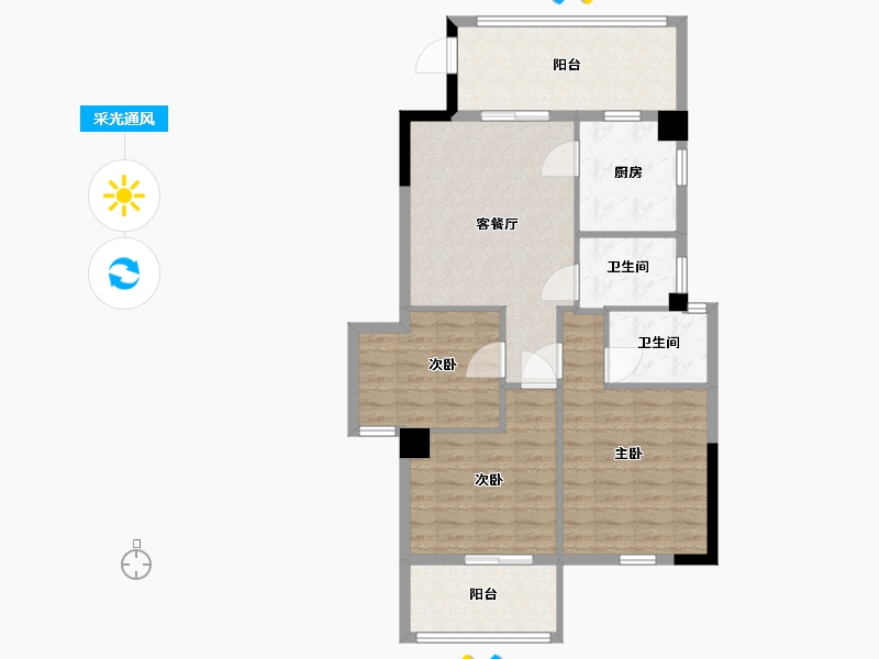 福建省-宁德市-中融·檀府-90.00-户型库-采光通风