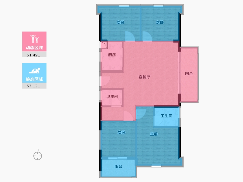 福建省-宁德市-古田三盛璞悦山河-99.00-户型库-动静分区