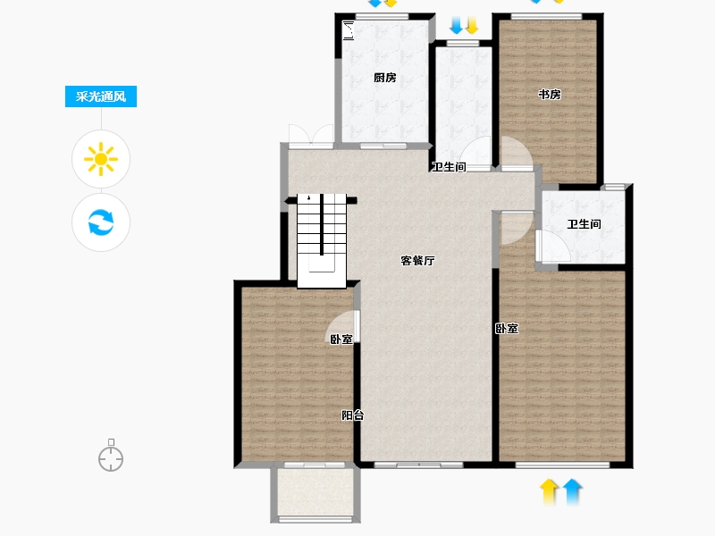 江苏省-宿迁市-世纪紫薇苑-208.00-户型库-采光通风