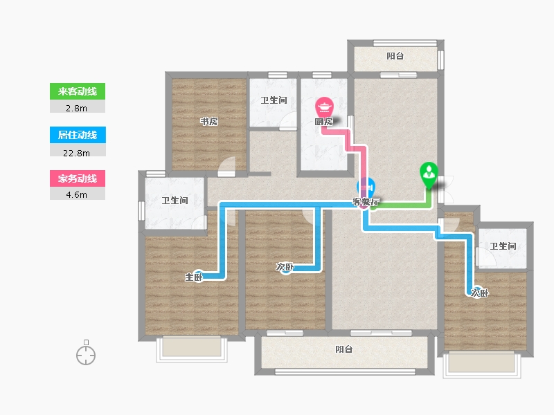 江苏省-扬州市-中远·桃源墅-133.99-户型库-动静线