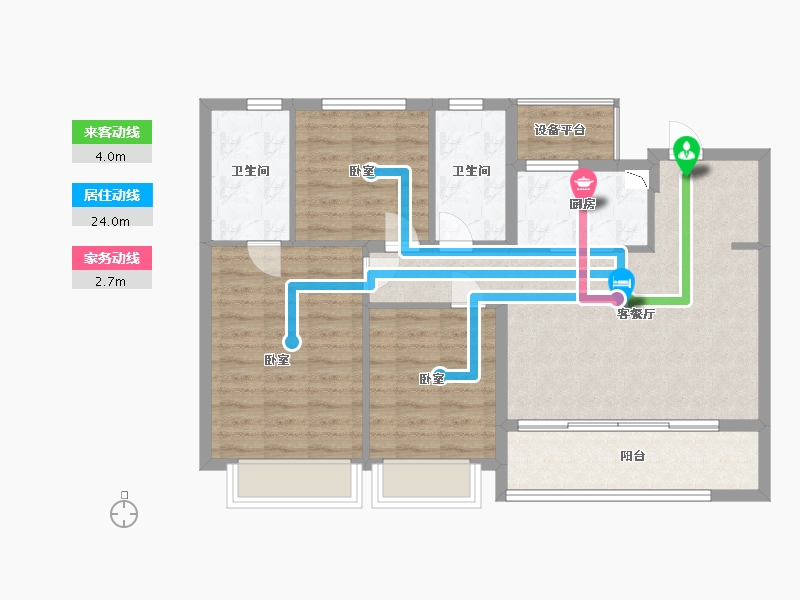 浙江省-宁波市-绿城·春月江澜-87.99-户型库-动静线