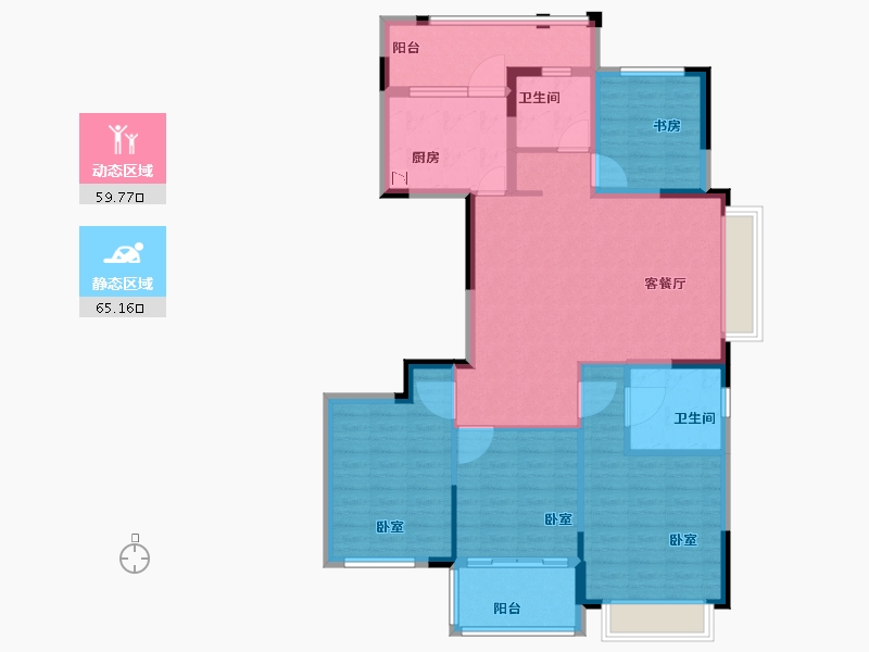 浙江省-宁波市-慈溪恒厚阳光城-112.00-户型库-动静分区