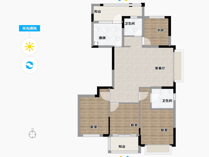 浙江省-宁波市-慈溪恒厚阳光城-112.00-户型库-采光通风