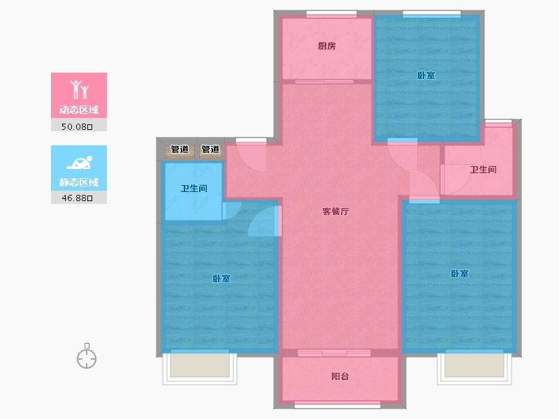 浙江省-湖州市-伟盛翡翠悦府-88.00-户型库-动静分区