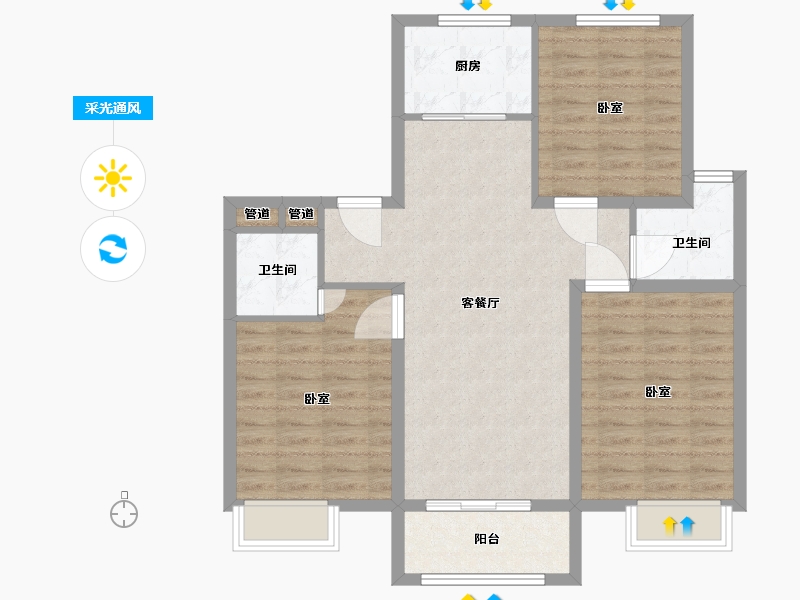 浙江省-湖州市-伟盛翡翠悦府-88.00-户型库-采光通风