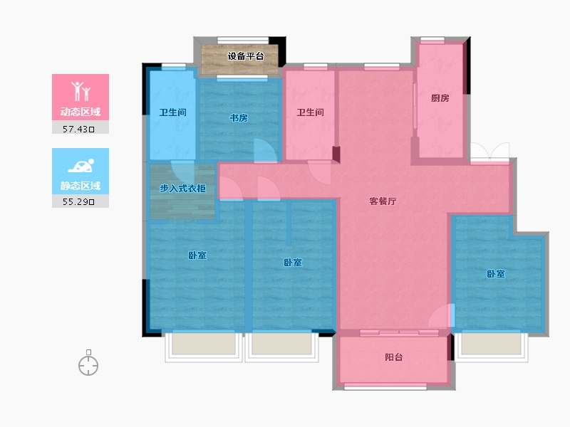 浙江省-湖州市-惠丰悦君府-103.18-户型库-动静分区