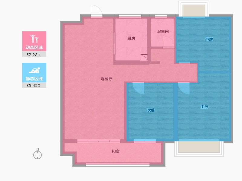 江苏省-淮安市-珺悦-78.40-户型库-动静分区