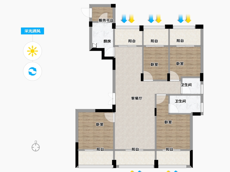 浙江省-丽水市-欧景·香榭公馆-114.00-户型库-采光通风