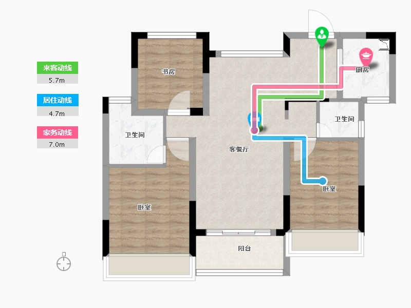 浙江省-金华市-众安宝龙世家-79.00-户型库-动静线