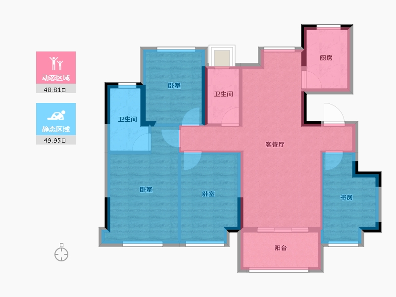 福建省-福州市-国贸·凤凰原-87.99-户型库-动静分区